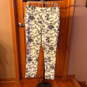 Anthropologie Cream and Black Slim Pants
